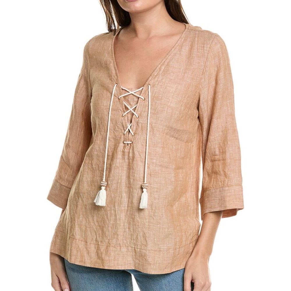 Women's Tommy‎ bahama coastalina tunic linen brown top xs